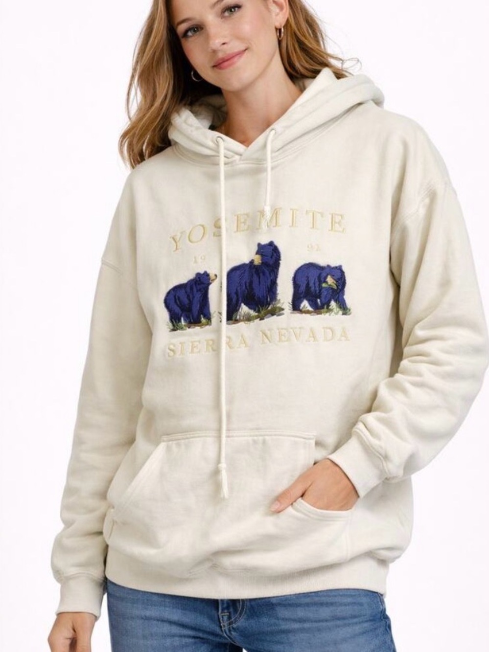 Brandy Melville Cream Oversized Hoodie